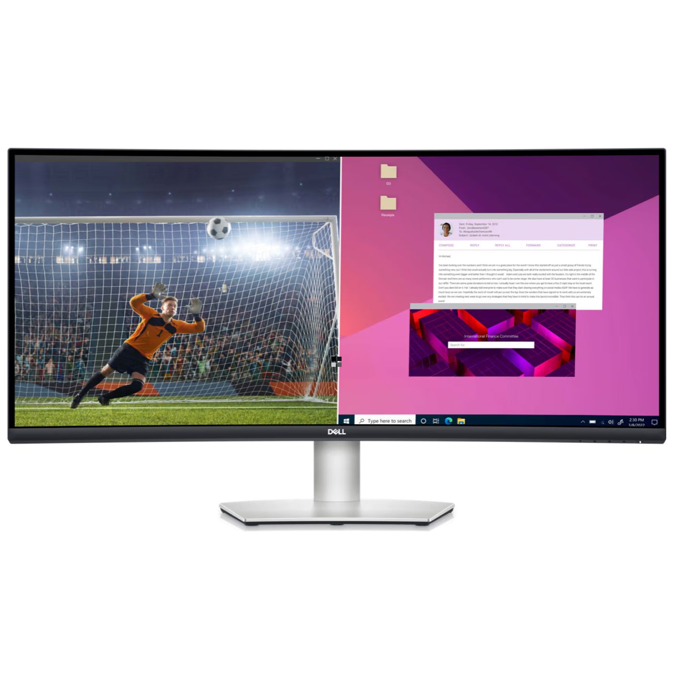 Dell34"МониторCurvedUSB-CMonitor–S3423DWC+Гарантия12месяцев,черный,белый