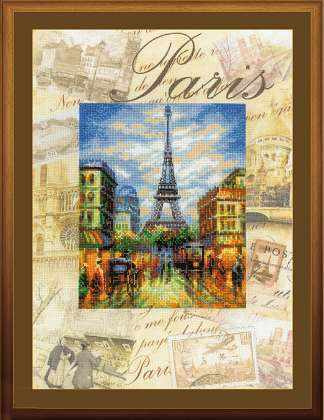 Набор для вышивания крестиком / Вышивка крестом РТ0018 "Города мира. Париж"  #1
