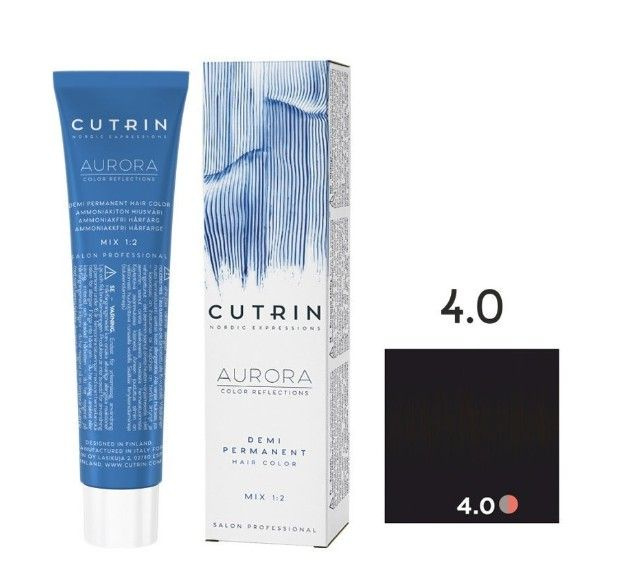 CUTRIN Краситель AURORA DEMI безаммиачный для волос, 4.0 коричневый, 60 мл  #1
