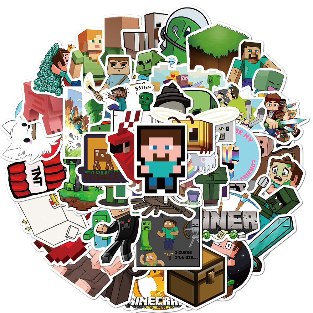Набор наклеек Майнкрафт 50шт. 2.0/ Minecraft sticker pack 50pcs. 2.0 ...