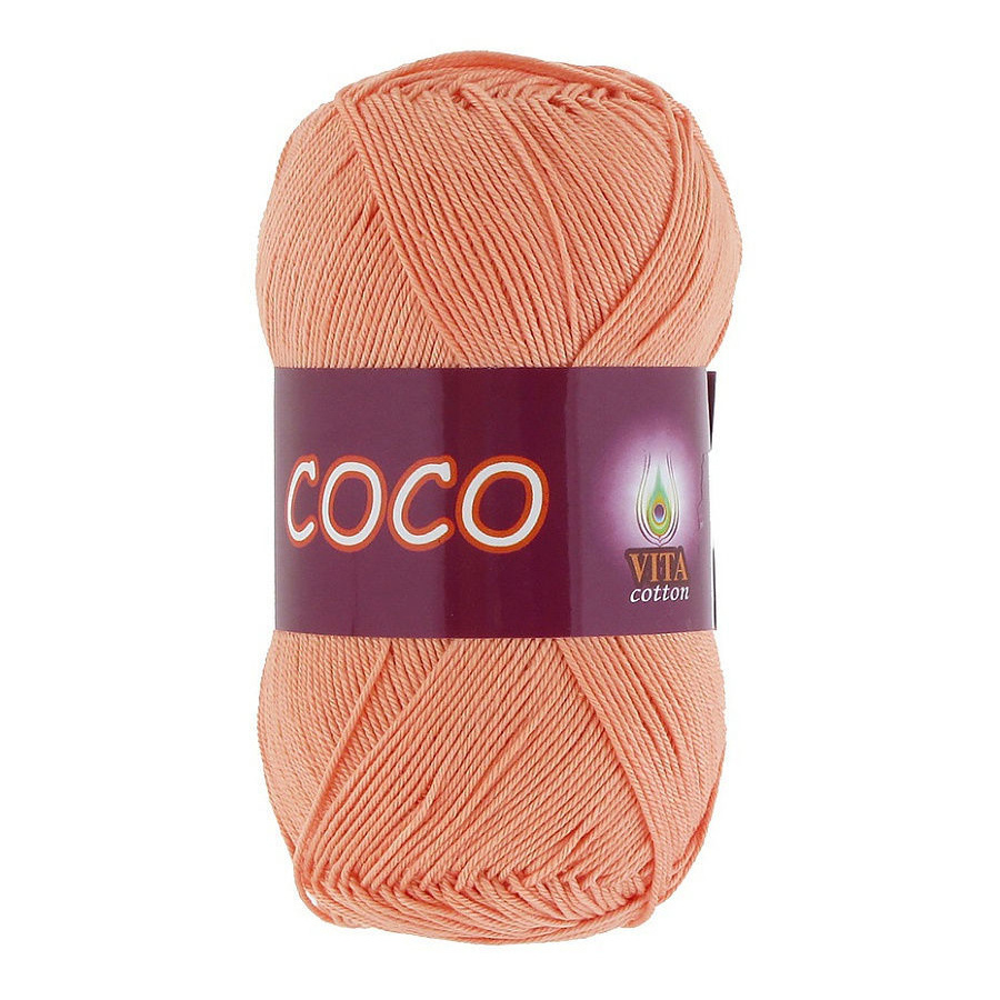 Пряжа для вязания VITA Coco, 10 шт, цвет: оранжевый, состав: 100% Хлопок, 50 гр/240 м  #1