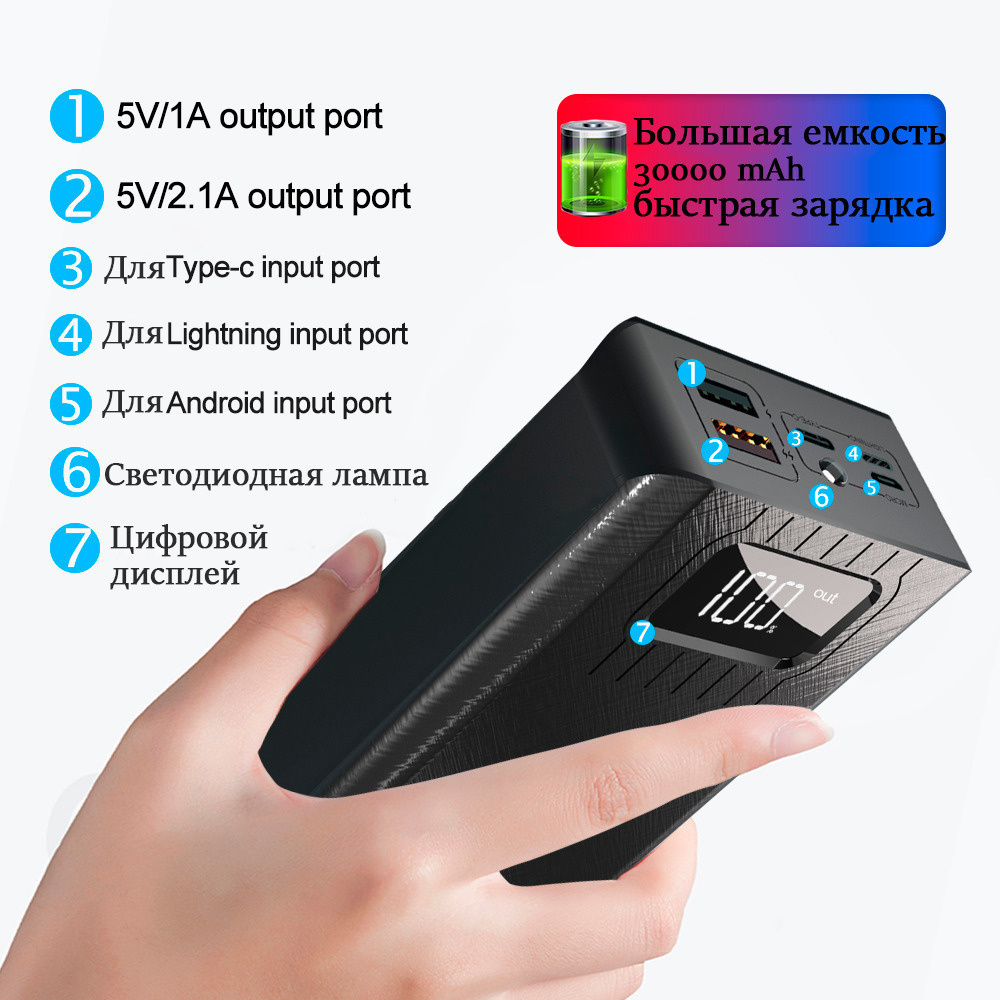 Внешний аккумулятор (Power Bank) POWER нового поколения YICOO LM-40 .