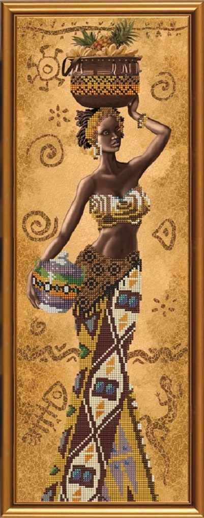 Набор для вышивания Nova Sloboda НД 2078 Африканка с фруктами, 18х51 см  #1