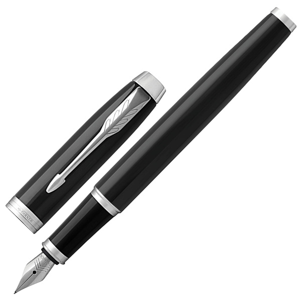 Перьевая ручка с картриджем синяя Parker IM Core Black Lacquer Ct ...
