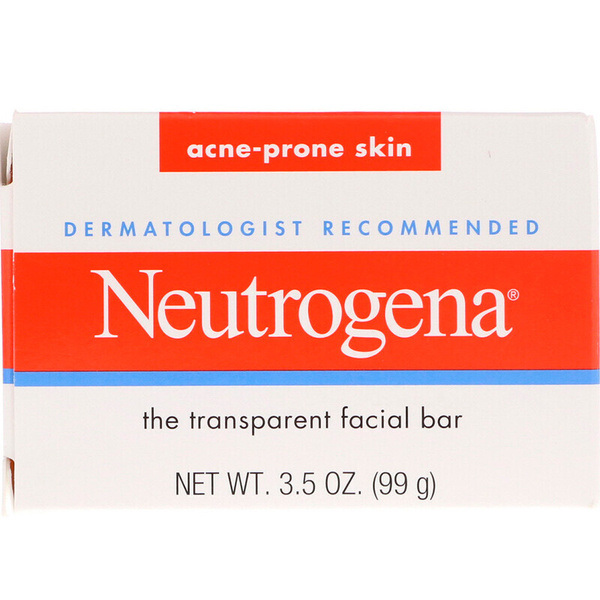 Neutrogena, Прозрачное мыло для лица от прыщей и черных точек, 99 г ...