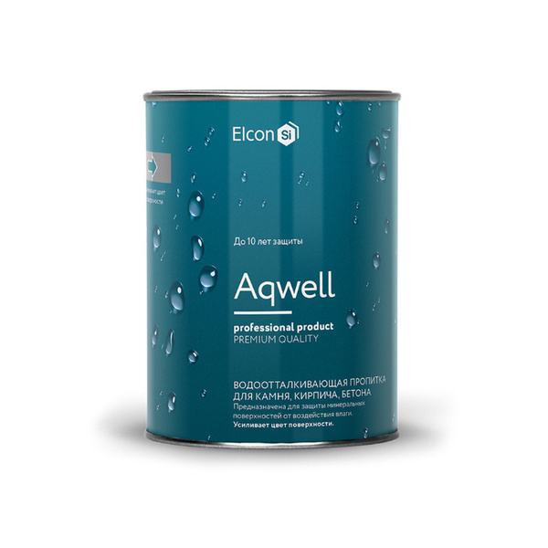 Силиконовая пропитка по камню Elcon Aqwell 0,9 л. с эффектом мокрого ...