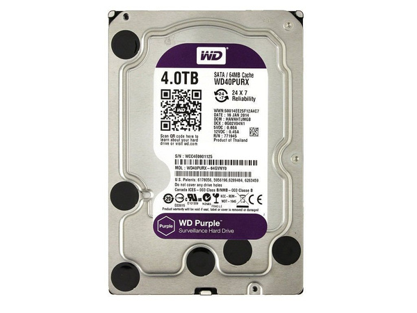 4 ТБ Внутренний жесткий диск Western Digital Purple WD40PURX (WD40PURX ...