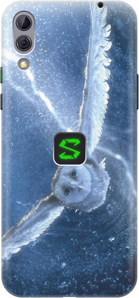 Cиликоновый чехол Сова в полёте на Xiaomi Black Shark 2 / Сяоми Блэк ...