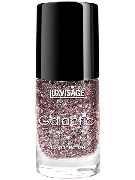 LUXVISAGE Лак для ногтей Galactic с блестками, тон 222 Розовый с ...