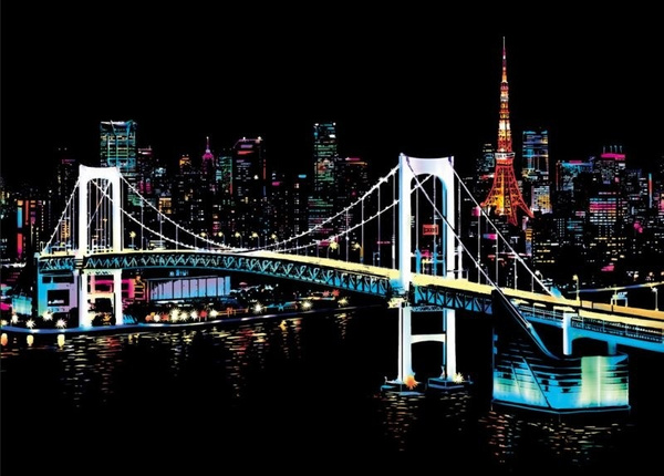 Набор для творчества гравюра цветная скретч картина, Tokyo 28х40 см ...