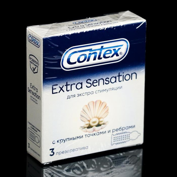 Презервативы Contex Extra Sensation с крупными точками и ребрами, 3 шт ...