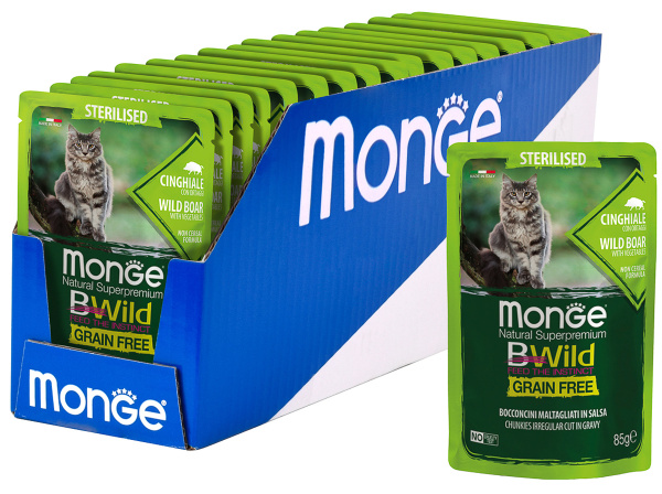 Влажный корм Monge Cat BWild GRAIN FREE для стерилизованных кошек ...
