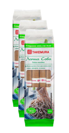 TAKEMURA Лапша Соба, 300г х 3 упаковки - купить с доставкой по выгодным ...