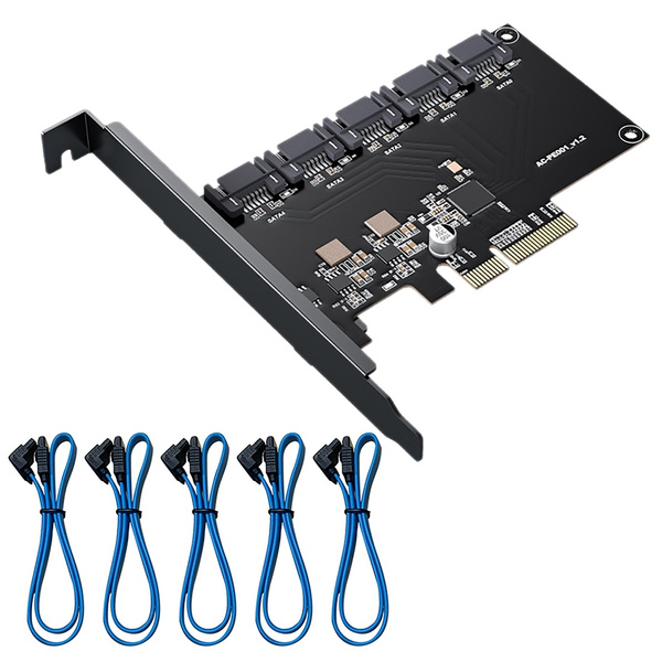 Карта расширения SATA3.0 6 Гбит с 5 портов SATA для контроллера PCI ...