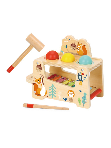 Развивающий игровой набор с ксилофоном, 3 деревянными шариками и ...