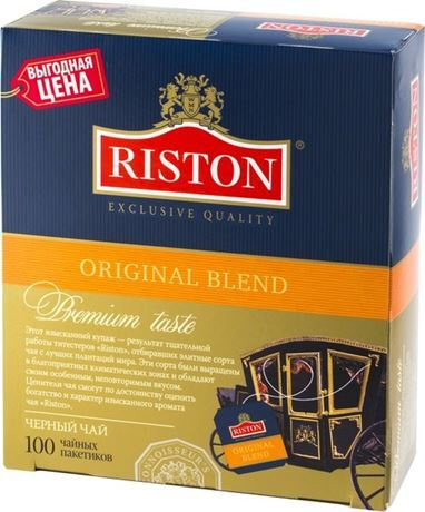 Чай черный RISTON Original Blend пакетированный, 100 x 2 г, 4 упаковки ...