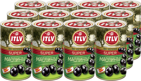 ITLV Маслины SUPER без косточки, 370 мл х 12 шт - купить с доставкой по ...