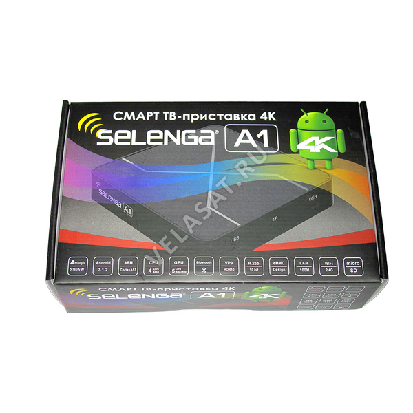 Медиаплеер Selenga Смарт приставка A1 1/8Gb, 3.5 мм, черный, Android ...