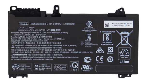 Аккумулятор для HP RE03XL / L32656-005 / 440 G6, 450 G6, 450 G7, 430 G6 ...