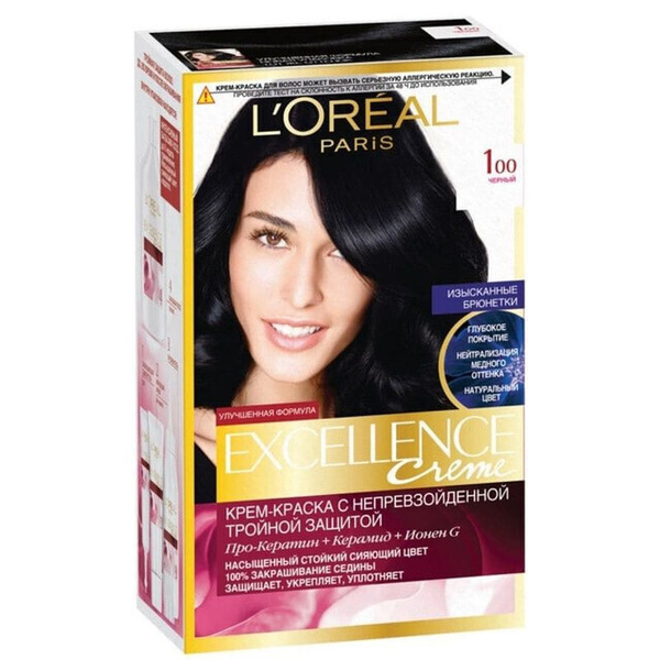 L'Oreal Paris Краска для волос Эксэланс 100 Чёрный - купить с доставкой ...