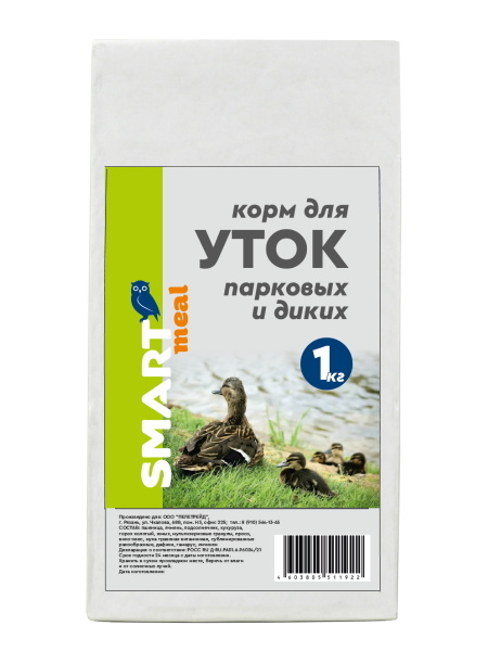 Корм для уток парковых и диких береговой (тонущий) SMART meal 1 кг ...