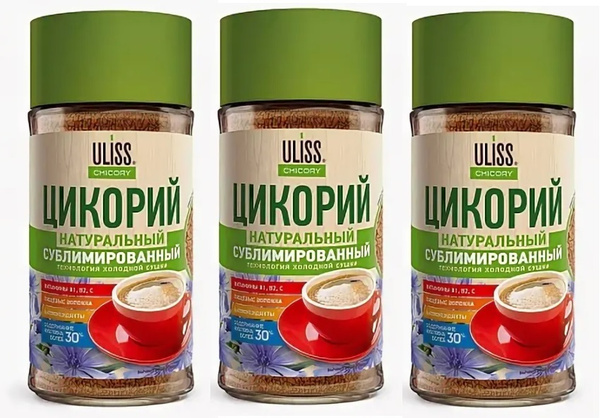 Цикорий Uliss Chicory растворимый сублимированный, 3 банки - купить с ...