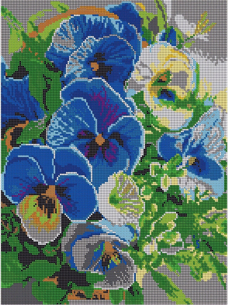 Набор для вышивания бисером Анютины глазки, картина 38х30 см Вышивочка ...