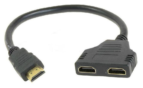 Кабель HDMI штекер - HDMI 2 гнезда разветвитель (1 вход-2 выхода) (HDMI ...