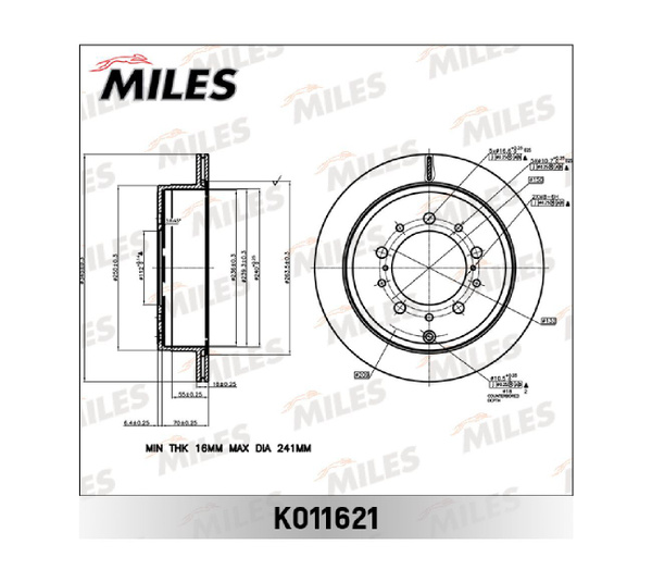 Диск тормозной TOYOTA LAND CRUISER J200 4.5D/4.7 07-/LEXUS LX570 08 ...