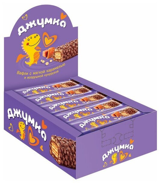 Вафли Джумка с мягкой карамелью и воздушной кукурузой КДВ, 15 шт по 37 ...