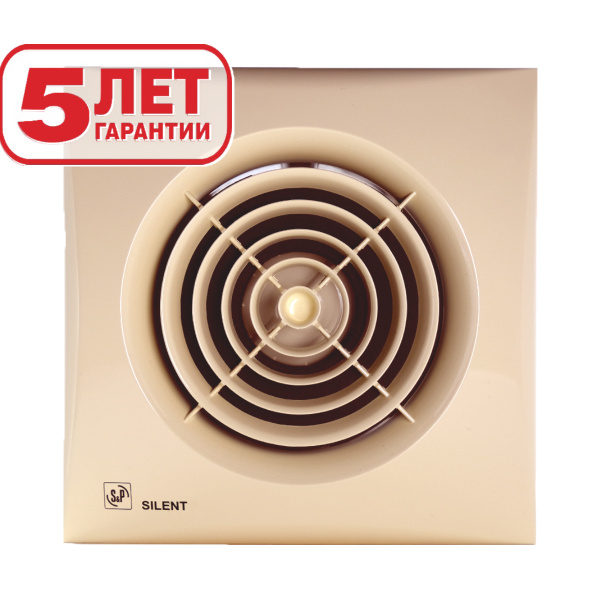 Тихий вентилятор вытяжной 100 мм, Soler&Palau Silent-100 CZ Ivory, с ...