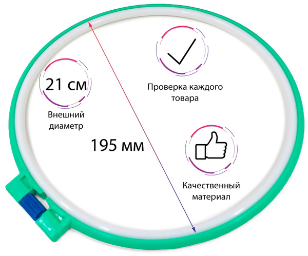 Пяльцы для вышивания 21 см / пяльца для вышивания / пяльца круглые ...