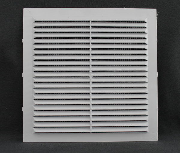 Вентиляционная решетка накладная с сеткой 300х300 белая, пластик ...