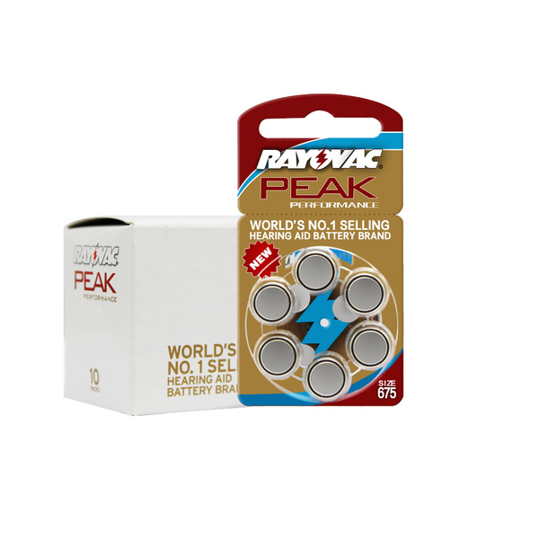 Батарейки RAYOVAC Peak 675 A675 (PR44) для слухового аппарата, 10 ...