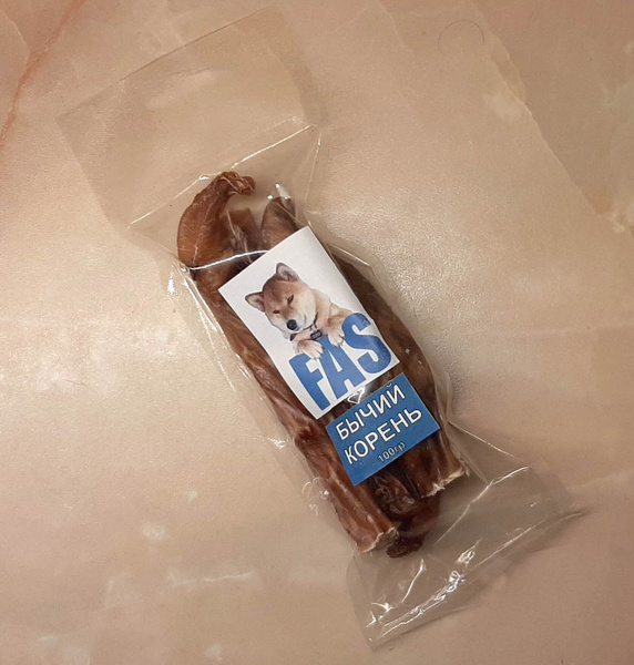 Бычий корень (пенис), сушеное лакомство для собак - 100гр - 10-15см ...