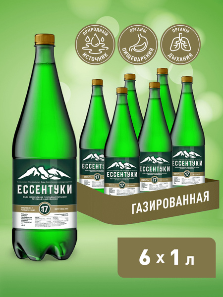 Ессентуки Вода Минеральная Газированная 1мл. 6шт - купить с доставкой ...