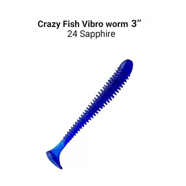 Силиконовые приманки Crazy Fish Vibro worm 3" 11-75-24-6, 5шт. - купить ...