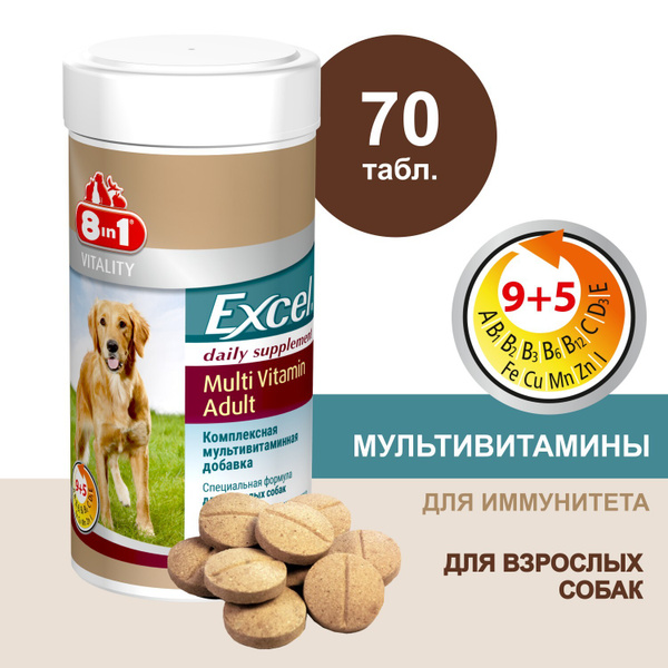 Мультивитамины 8in1 Excel Multi Vitamin Adult для взрослых собак, 70 ...