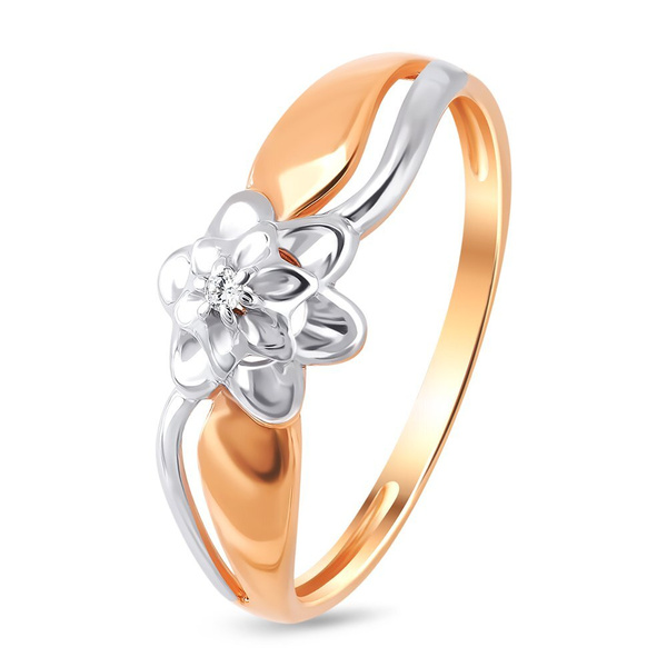 585GOLD Кольцо золотое женское с бриллиантом 585 пробы купить на OZON ...