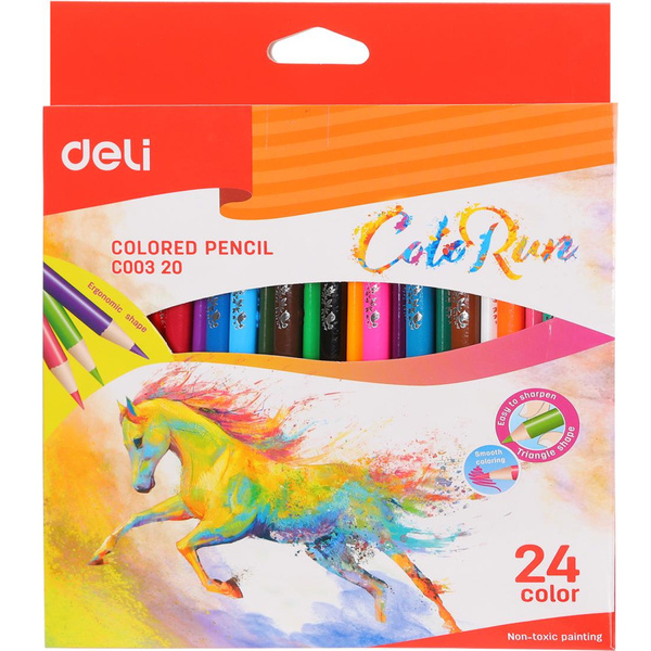 Deli Карандаши цветные ColoRun 24 цветов - купить с доставкой по ...