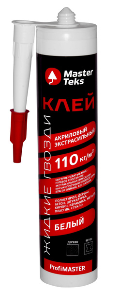 Монтажный клей MasterTeks Экстрасильный_Белый 528 мл, белый - купить по ...