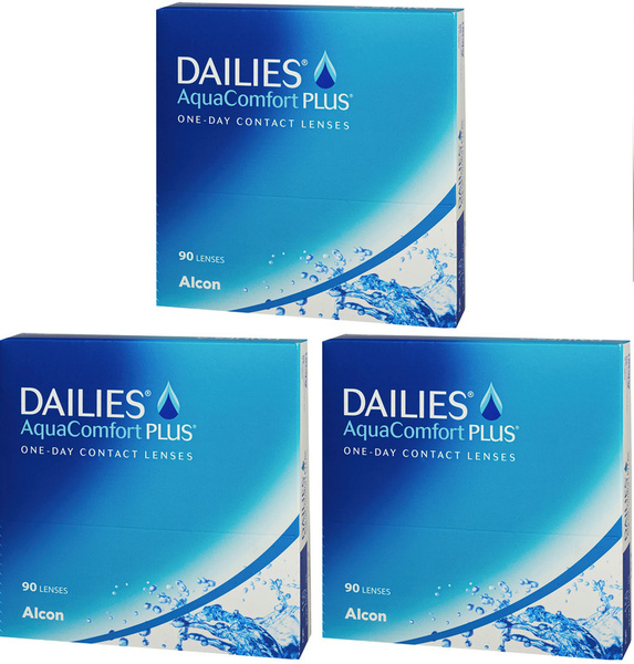 Dailies AquaComfort Plus -2.25 / 14.0 / 8.7, 270 штук (3 пачки по 90 ...