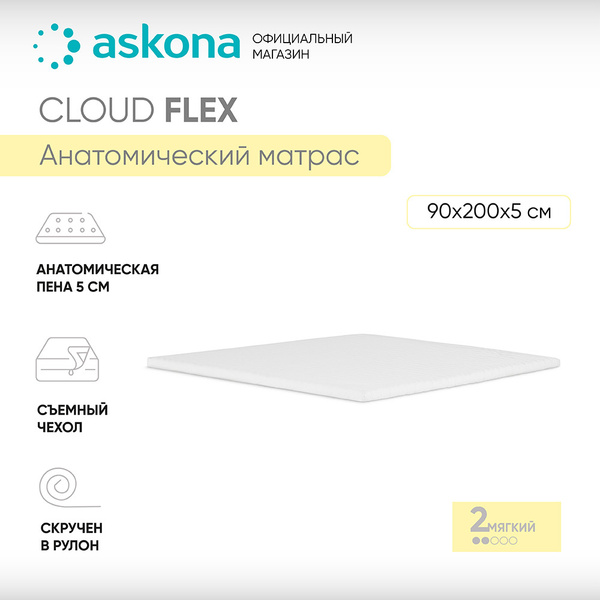 Матрас ASKONA AskonaCloudFlex11, Беспружинный, 90 - купить по выгодной ...