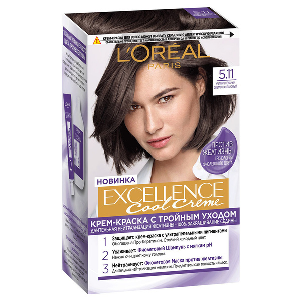 L'Oreal Paris Excellence Cool Creme Стойкая Крем-краска для волос, тон ...