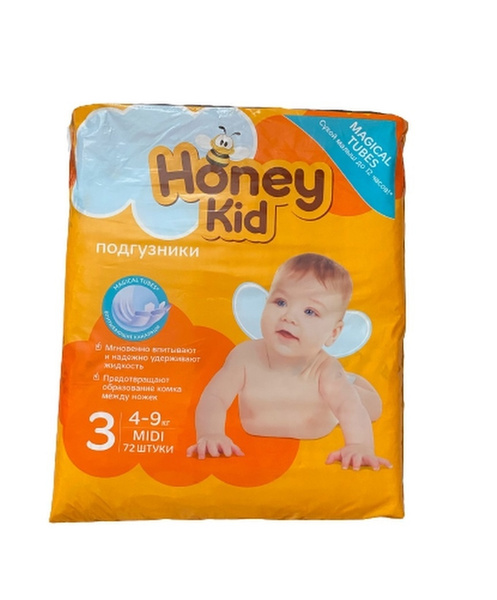 Озон товары фото мед подгузники l Подгузники Honey Kid 3 Midi (4-9 кг) 72 штуки - купить с доставкой по выгодным ц