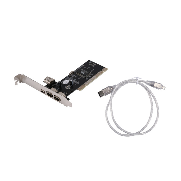 Карта PCI-1394A, 4-портовая карта FireWire PCI-IEEE 1394A с кабелем 0,8 ...