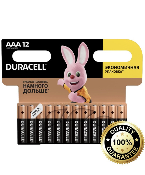 Батарейки мизинчиковые Duracell ААА щелочные, 1.5V, 12 шт - купить с ...
