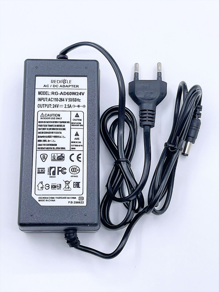 Сетевой адаптер (блок питания) 24V 2,5A, 60W, универсальный, штекер 5.5 ...