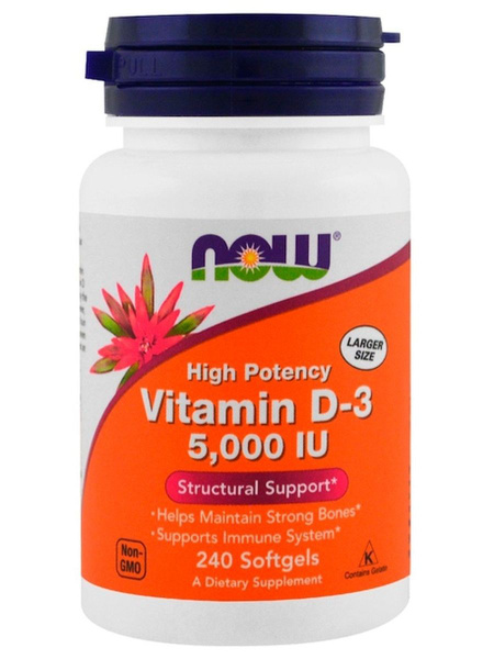 now foods витамин d 3 5000 ме 240 капсул