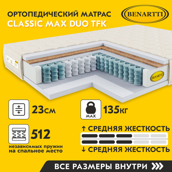 Матрас benartti classic mega hard s1000 160x200